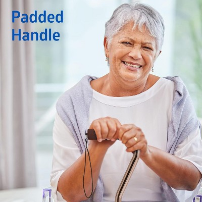 Drive Medical Gel Hand Grip Offset Folding Cane Red Crackle