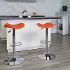 Emma and Oliver 2 Pack Contemporary Vinyl Adjustable Height Barstool with Wavy Seat and Chrome Base - 2 of 4