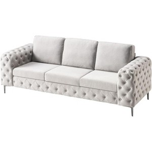 AMERLIFE 92-inch 3-Seater Sofa with Thick Armrests, Button Tufted - 1 of 4