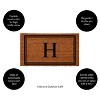 Evergreen Monogram Indoor Outdoor 100% Natural Coir Doormat 28" x 16" |  Letter  "H" - 2 of 4