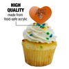 Buffalo State College Primary Logo Heart Love Cupcake Picks Toppers Decoration Set of 6 - 3 of 4
