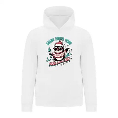 Everyday Kids Christmas Collection Snow Much Fun Boys Pullover Hoodie – Holiday Penguin Sweatshirt