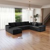 131.9"104.3" Plush Corduroy 4-Piece Modular Sectional Sofa with No Assembly Required and Comfortable Chaise Lounge - 2 of 4