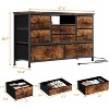 Garvee Space-Saving Dresser TV Stand with 8 Drawers, Power Outlet & LED Lights – Ideal for 55'' TVs in Any Room,Brown - 3 of 4