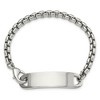 Black Bow Jewelry Men's Stainless Steel Rounded Box Link I.D. Bracelet, 8.75 Inch - 3 of 4