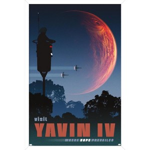 Trends International Star Wars: Yavin 4 - Where Hope Prevailed by Russell Walks Framed Wall Poster Prints - 1 of 4