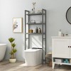 Costway Over-The-Toilet Storage Shelf Space Saving Metal Bathroom Organizer Hooks Grey/White/Brown - image 2 of 4