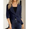 Womens Blazer 3/4 Sleeve Casual Office Business Open Front Suit Jacket Cardigan - 2 of 4
