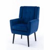 29.5"Modern Soft Velvet Material Ergonomics Accent Chair,Blue - 4 of 4