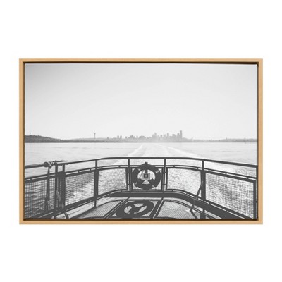 23" x 33" Sylvie Morning Ferry Framed Canvas by Patricia Hasz Natural - DesignOvation