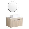 NicBex Floating Bathroom Vanity with 4 Styles Ceramic Basin,Bathroom Sink Vanity with Soft Close Doors,Bathroom Sink Cabinet for Bathroom,Oak - 2 of 4