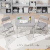 3-Piece Folding Square Table & Chair Set, Featuring a Portable Table & Chairs w/Ssoft Pu Cushions - 3 of 4
