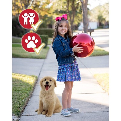 Red Sparkle Shatterproof Plastic 4" Round Ornaments Set