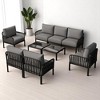 6-Piece Modular Outdoor Sofa Set with Cushions, Coffee Table & Removable Covers, Outdoor L-Shaped Sectional Sofa Set for Patio - 2 of 4