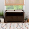 44.5” Carlton Solid Wood Faux Leather Upholstered Padded Storage Bench - Linon - 3 of 4