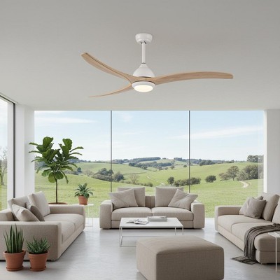 YOOCOZZ Indoor Solid Wood Ceiling Fan with Light, Quiet Reversible Motor and Remote Control