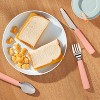 Kids' 3pc Stainless Steel Flatware Set Pink - Pillowfort™: Utensils, Dishwasher-Safe, Modern Design - 2 of 3