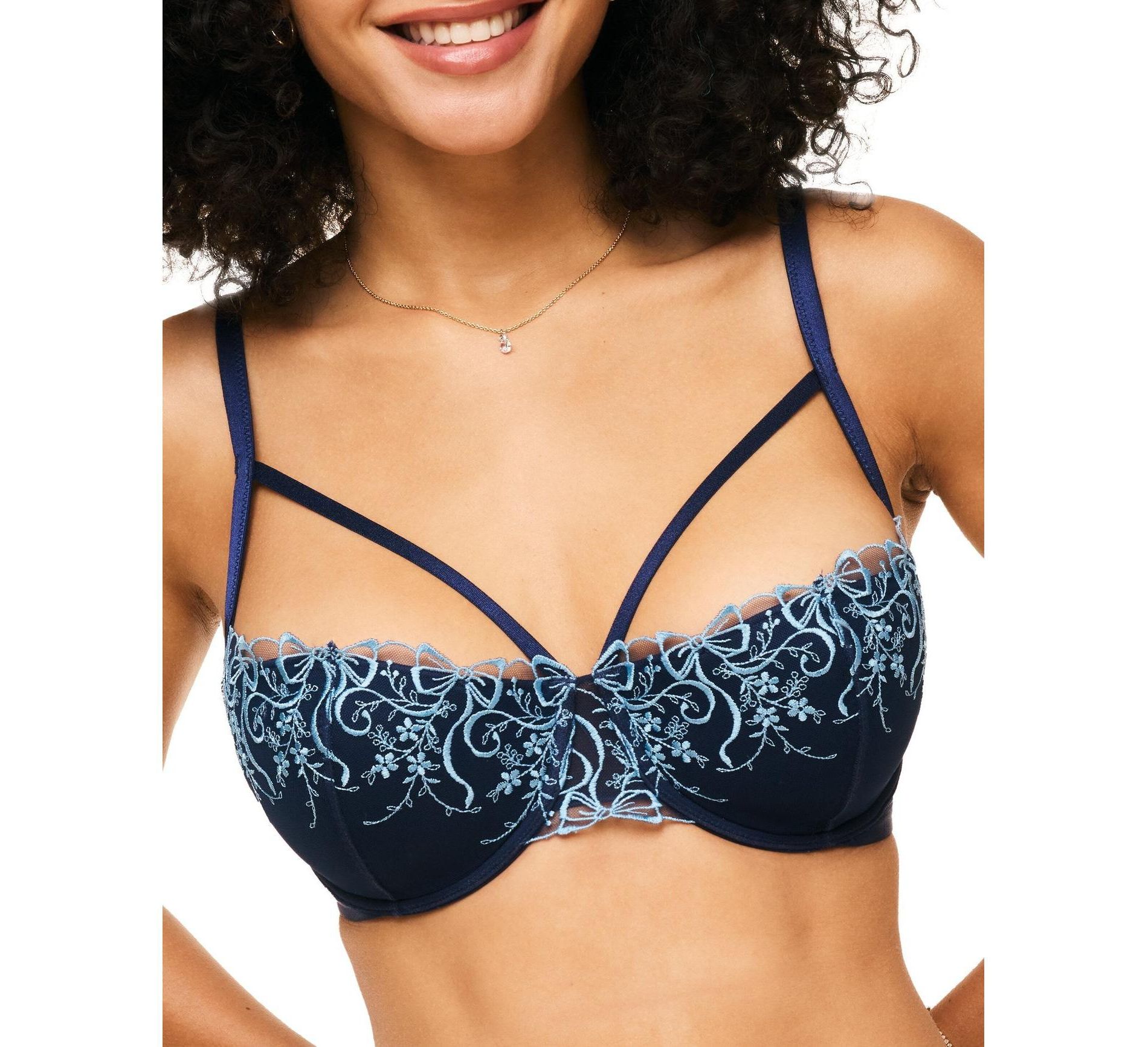 Adore Me Women's Erica Balconette Bra 36C / Medieval Blue.