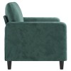 vidaXL 2-Seater Sofa - Dark Green Velvet Upholstered, Modern Design for Home, Lounge, Office - Comfortable Padded Seats and Armrests - 3 of 4