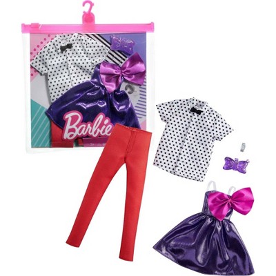 Photo 1 of ?Barbie  Ken Fashions 2pk Clothing Set - shimmery purple party dress  white shirt