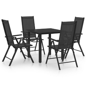 vidaXL 5 Piece Patio Dining Set Aluminum Black - 1 of 1