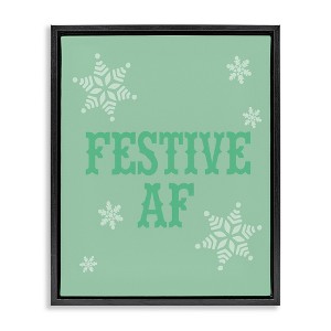 Stupell Industries Funny Festive AF Phrase Black Floater Framed Canvas Wall Art - 1 of 4