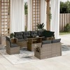 vidaXL 9 Piece Patio Sofa Set with Cushions - Gray Poly Rattan - 2 of 4