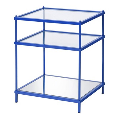 Lindenham Glass Top Side Table Blue - miBasics