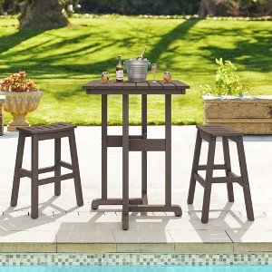 Arceso Outdoor Bar Stools Set of 2, 25 Inch HDPE Counter Height Bar Stools, All Weather Resistant Patio Bar Stools for Balcony, Backyard - 1 of 4