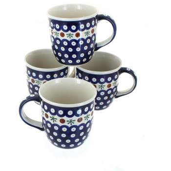 Blue Rose Polish Pottery 1800 Zaklady 4PC Mug Set