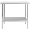 vidaXL Kitchen Work Table 39.4"x23.6"x33.5" Stainless Steel - 2 of 4