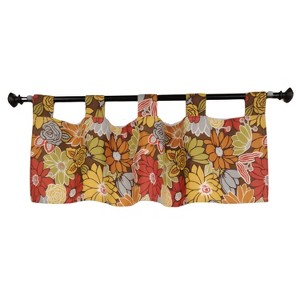 RLF Home 4" Top Tab High Quality Fabric Flormania Tab Valance for Windows 50" x 16" Multi - 1 of 4