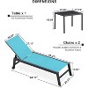 PURPLE LEAF Patio Chaise Lounge Set 2 Pieces Textilene Pool Lounge Chairs with Wheels Sunbathing Chair for Outdoor, Beach, Yard, Side Table Included - 2 of 2