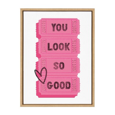 You Look So Good Pink Tickets Framed Canvas Print