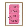 Kate & Laurel All Things Decor 18"x24" You Look So Good Pink Tickets Framed Canvas by Alli Standefer Natural - 2 of 4