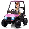 12V Kids Dump Truck Ride On w/Sun Shade, Electric Car w/Remote, LED Lights, Shock Absorption, 3 Speeds, MP3/USB - 2 of 4