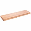 vidaXL Wall Shelf Light Brown 39.4 in.x11.8 in.x(0.8 in.-2.4 in.) Treated Solid Wood Oak - 2 of 4