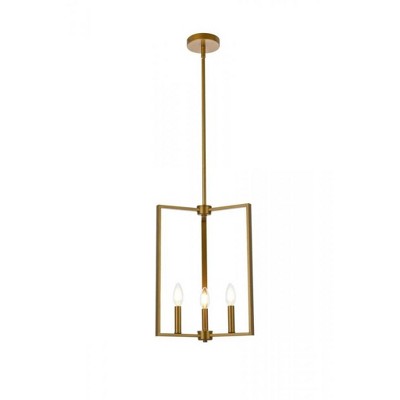 Elegant Lighting Vino 3 lights pendant in brass
