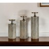 HomeRoots Set of Three Bronze Distressed Abstract Metal Tabletop Pillar Candle Holders - 2 of 4
