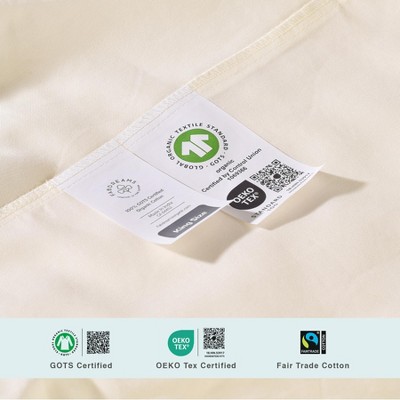 Twin Ivory Organic Cotton Quilted Mattress Protector