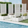 Wooakway 37" W × 73" H White PVC Raised Garden Planter Box with Trellis Privacy Screen - 2 of 4