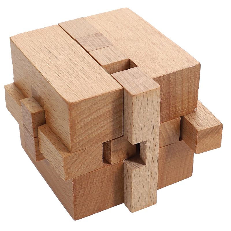 WE Games Solid Wood 3D Cube Puzzle, 3 of 9