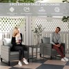 Aghana Digitals 3-Piece Outdoor Wicker Bistro Set: Gray Rattan Chairs with Cushions & Tempered - 4 of 4