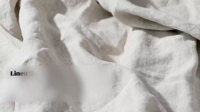 King Size White Linen and Cotton Duvet Cover Set