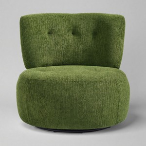 Art Leon Jacquard Flannel Fabric Modern Swivel Accent Side Chair - 1 of 4