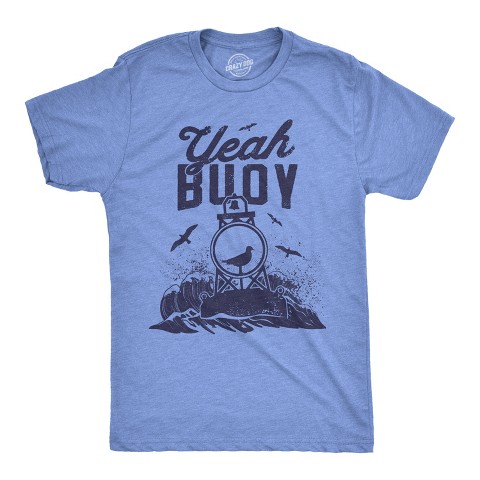 Мужские футболки Crazy Dog T-Shirts, Inc. Mens Yeah Buoy T Shirt Funny Seagull Beach Vacation Tee - Crazy Dog Men's T Shirt For Summer Vacation Light Blue XL