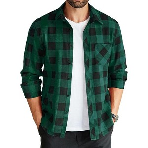 COOFANDY Men's Flannel Plaid Shirts Long Sleeve Button Down Shirts Casual Fall Shirt Jacket - 1 of 4