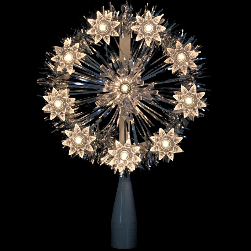 Northlight 7" Silver Pre-Lit Snowflake Starburst Christmas Tree Topper - Clear Lights, 3 of 5