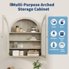 Arched Wall Cabinet with Doors & Adjustable Shelf, Modern Medicine Cabinet, Wall Mounted Bathroom Storage Cabinet - 3 of 4