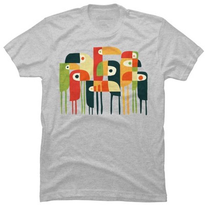 Men's Design By Humans Bird Family By radiomode T-Shirt